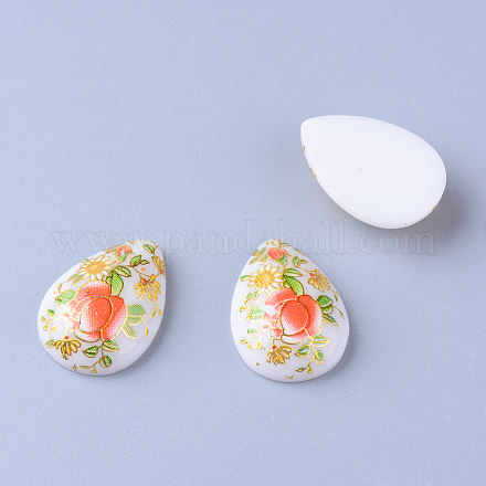 Кабошоны из смолы с рисунками&nbsp;CRES-T003-13x18mm-09-1