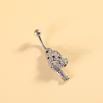 Кольца для живота в виде изогнутой штанги из хирургической нержавеющей стали 316l с эмалевым покрытием из кубического циркония&nbsp;FS-WGB5546-09-1