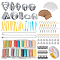 DIY Clay Tool Kits, Plastic Clay Sculpture Tools, Detail Texture Tool, Jump Rings, Plastic Ear Nuts, Alloy Charms, Mixed Color, 10.9~12.5x0.3~0.85cm, 14pcs/set