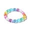 Dyed Natural Selenite Column Beaded Stretch Bracelet for Women, Colorful, Inner Diameter: 2-1/8 inch(5.3cm)