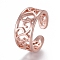 Adjustable Brass Toe Rings, Open Cuff Rings, Open Rings, Hollow, Rose Gold, US Size 3(14mm)