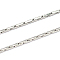 Tarnish Resistant 304 Stainless Steel Boston Link Chains, Unwelded, Stainless Steel Color, 1.2x0.6mm