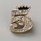 Zinc Alloy Kilt Pins, with  Rhinestone & Enamel, Number 5, 23.5x18.5mm