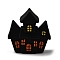 Halloween Silicone Focal Beads, Chewing Beads For Teethers, DIY Nursing Necklaces Making, Black, House, 28x28x15mm, Hole: 2mm