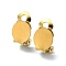 Ion Plating(IP) 304 Stainless Steel Clip-on Earring Findings, Flat Round Earring Settings, with Loops, Real 18K Gold Plated, 16x10x7mm, Hole: 3mm