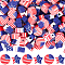 200Pcs 2 Style Handmade Polymer Clay Beads, Independence Day Pattern Perforated Loose Beads, Mixed Shapes, 8.56~9.35x4.22~4.33mm, 100pcs/style