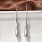 304 Stainless Steel Dangle Earrings, Teardrop, Stainless Steel Color, 66.5x7.5mm