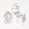 Brass Ring Shanks, Pad Ring Base Findings, For Jewelry Making, Adjustable, Square, Silver Color Plated, Tray: 18.5x20mm, Inner Diameter: 17x19mm