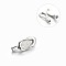 304 Stainless Steel Polymer Clay Rhinestone Magnetic Clasps, Stainless Steel Color, 44x15x10mm, Hole: 5mm
