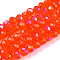 Electroplate Glass Beads Strands, Half Rainbow Plated, Faceted, Rondelle, Orange Red, 2.9~3.3x2mm, Hole: 0.8mm, about 135~140pcs/strand, 32~34cm