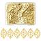 100Pcs Leaf Iron Pendants, Etched Metal Embellishments, Golden, 23.5x14x0.4mm, Hole: 1mm