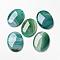 Natural Green Agate Cabochons, Flat Back, Oval, Dyed, Green, 40x30x7.5mm