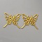 Butterfly Zinc Alloy Open Back Bezel Pendants, For DIY UV Resin, Epoxy Resin, Pressed Flower Jewelry, Golden, 35x38.5x2mm, Hole: 2.2mm