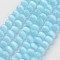 Cat Eye Beads, Round, Sky Blue, 8mm, Hole: 1mm, about 48~50pcs/strand, 14~14.5 inch