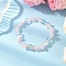 Natural Rose Quartz & Quartz Crystal & Dyed Synthetic Moonstone Beaded Stretch Bracelets for Women, Inner Diameter: 2 inch(5cm)