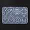 DIY Silicone Pendant Molds, Resin Casting Molds, Hexagon/Flower/Rhombus, 120x79x3.5mm, Hole: 2.5mm, Inner Diameter: 30~39x22~33mm