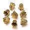 Tibetan Style Alloy Bead Caps, Cadmium Free & Lead Free & Nickel Free, Flower, Antique Golden, 10x10mm, Hole: 1mm