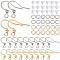 200Pcs 2 Color 304 Stainless Steel French Earring Hooks with Ball, with 200Pcs Jump Rings and 200Pcs Plastic Ear Nut, Real Gold Plated & Stainless Steel Color, 15~17x18mm, Hole: 2mm, 21 Gauge, Pin: 0.7mm, 100Pcs/color