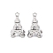 304 Stainless Steel Pendants, Eiffel Tower Charm, Stainless Steel Color, 16x10x9.5mm, Hole: 1.4mm