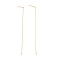 Ion Plating(IP) 304 Stainless Steel Stud Earring Finding, Cable Chains Ear Thread with Loops, Golden, 100~109x0.7x0.25mm, Hole: 1.7mm, Pin: 0.7mm