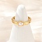 Brass & Oval ABS Imitation Pearl Cuff Rings, Cadmium Free & Lead Free, Rack Plating, Long-Lasting Plated, Real 18K Gold Plated, Adjustable, 5.5mm