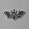Halloween Alloy Enamel Pendants, Platinum, Bat Charm, Black, 13.5x25.5x1mm, Hole: 2mm
