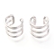 Anti-Tarnish Rhodium Plated 925 Sterling Silver Cuff Earrings, Platinum, 11x9mm