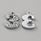 Alloy Rhinestone Charms, Number, Platinum, Num.3: 15x11x2.5mm, hole: 1.4mm