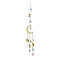 Glass Pendant Decorations, Suncatchers, with Iron Findings, Moon & Star, Sandy Brown, 380mm