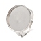 Non-Tarnish 304 Stainless Steel Adjustable Ring Findings, Bezel Cup Ring Settings, Flat Round, Stainless Steel Color, Inner Diameter: 17mm, Tray: 16mm