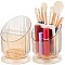 Transparent Plastic Makeup Brush Storage Organizer, for Office Supplies, Makeup Brush Holder Organizer, Sandy Brown, 11.5x11.5x15.8cm