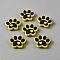 PVC Beads, Paw Print, Yellow, 24.5x30x9mm, Hole: 3.5mm