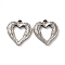 Non-Tarnish Valentine's Day 304 Stainless Steel Pendants, Heart with Wing, Stainless Steel Color, 22x21x3mm, Hole: 1.6mm