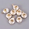 Natural Cultured Freshwater Pearl Pendants, with Brass Cubic Zirconia Cabochons, Long-Lasting Plated, Flat Round with Eye, Real 18K Gold Plated, 16~19x12~12.5x6~8mm, Hole: 1.4~1.6mm