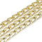 Unwelded Aluminum Curb Chains, Light Gold, 16x9.5x2.3mm
