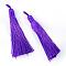 Polyester Tassel Big Pendants Decoration, DarkSlate Blue, 80~90x8.5~9mm, Hole: 4x6mm