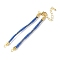 Nylon Cord Bracelets, for Connector Charm Bracelet Making, with Rack Plating Golden Lobster Claw Clasps & Chain Extenders, Long-Lasting Plated, Cadmium Free & Lead Free, Royal Blue, 5-3/4~6x1/8x1/8 inch(14.7~15.2x0.3cm)