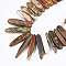 Natural Picasso Stone/Picasso Jasper Beads Strands, Graduated Strip, 18~46x4~8x6~9mm, Hole: 1mm, about 55~64pcs/strand, 15.7 inch~16.5 inch