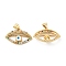 Brass Micro Pave Cubic Zirconia Pendants, Cadmium Free & Lead Free, with Enamel, Evil Eye Charms, Golden, Colorful, 16x24x5.5mm, Hole: 4.5x3mm