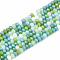 Opaque Glass Beads Strands, Imitation Jade Glass, Faceted Rondelle, Light Green, 3x2mm, Hole: 0.8mm, about 115~125pcs/strand, 34~35cm
