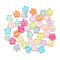 Transparent Resin Beads, Flower, with Glitter Powder, Mixed Color, 9x9.5x4.5mm, Hole: 1.2mm
