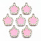 UV Plating Acrylic Pendant Rhinestone Settings, with Enamel, Flower, Light Gold, Pink, Fit for 2mm Rhinestone,26x22.5x3mm, Hole: 2.5mm