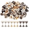 30Pcs 3 Colors Alloy Screwback Stud Rivets, Heart Shape Metal Decration for Belt Clothes Purse Jewelry, Mixed Color, 1x1x0.8cm, 10pcs/color