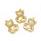 Rack Plating Brass Micro Pave Cubic Zirconia Pendants, Cadmium Free & Lead Free, Bear Charm, Real 18K Gold Plated, 29x23x8.5mm, Hole: 3.5x4mm