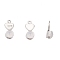 Silicone Ear Nuts, Earring Backs, with Brass Findings, Heart, Platinum, 11.2x6x5.5mm