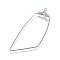 Tarnish Resistant 304 Stainless Steel Wire Pendants, Hoop Earring Findings, Trapezoid, Stainless Steel Color, 21 Gauge, 44.5~45.5x17.5~18.5x0.7mm, Hole: 1mm