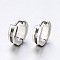Tarnish Resistant Fashionista Must-Have Unisex 304 Stainless Steel Huggie Hoop Earrings, Hypoallergenic Earrings, Stainless Steel Color, 13x13x4mm, Pin: 1mm
