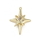 Brass Micro Pave Clear Cubic Zirconia Pendants, Cadmium Free & Nickel Free & Lead Free, Star Charms, Real 18K Gold Plated, 25.5x19x7mm, Hole: 1mm