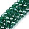 Electroplate Glass Beads Strands, Pearl Luster Plated, Faceted, Rondelle, Green, 8x6mm, Hole: 1mm, about 60~62pcs/strand, 39~40cm