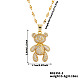 Элегантные латунные прозрачные кубические цирконии мультяшные медвежьи подвески ожерелья XF2925-6